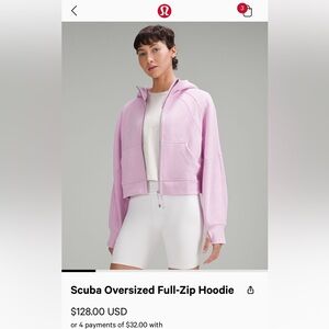 Lululemon full zip scuba hoodie